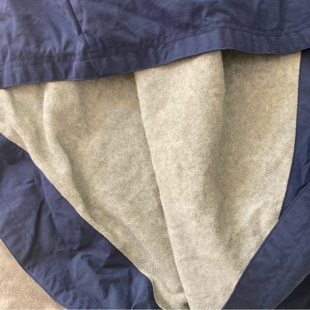 Vintage 90s Adidas Windbreaker Anorak Jacket XL Navy Blue Big Stripe Pullover - Picture 8 of 15